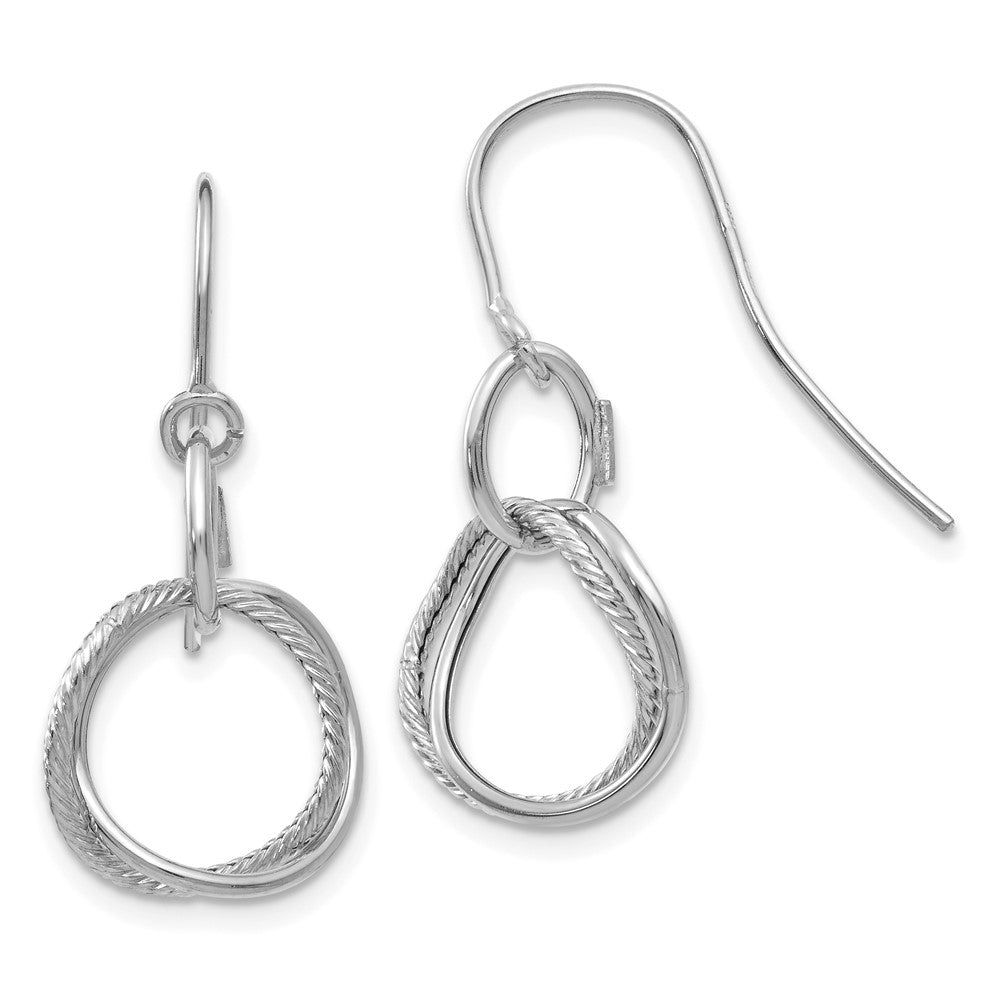Gold Oval Twisted Dangle Shepard Hook Earrings