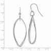 14K White Gold Textured Twisted Dangle French Hook Earrings