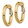 14k 3x22mm Polished Round Omega Back Tube Hoop Earrings