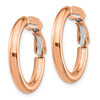 Gold Round Tube Omega Back Hoop Earrings