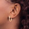 Gold Round Tube Omega Back Hoop Earrings