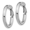 Gold Round Tube Omega Back Hoop Earrings