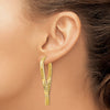 Gold Round Tube Omega Back Hoop Earrings