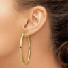 Gold Round Tube Omega Back Hoop Earrings