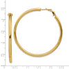 Gold Round Tube Omega Back Hoop Earrings