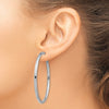 Gold Round Tube Omega Back Hoop Earrings