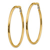 14k 3x57mm Polished Round Omega Back Tube Hoop Earrings