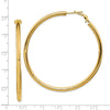 14k 3x57mm Polished Round Omega Back Tube Hoop Earrings