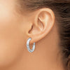 Gold Round Tube Omega Back Hoop Earrings