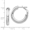 Gold Round Tube Omega Back Hoop Earrings