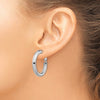 Gold Round Tube Omega Back Hoop Earrings