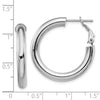 Gold Round Tube Omega Back Hoop Earrings