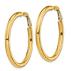 14k 4x45mm Polished Round Omega Back Tube Hoop Earrings