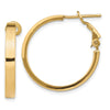 Gold Square Tube Omega Back Hoop Earrings