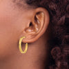 14k 4x34mm Diamond-cut Round Omega Back Tube Hoop Earrings