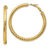 14k 4x45mm Diamond-cut Round Omega Back Tube Hoop Earrings