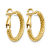 Gold Twisted Omega Back Hoop Earrings