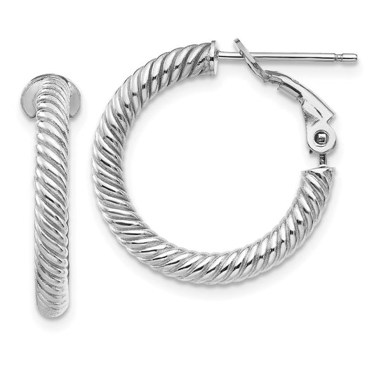 Gold Twisted Omega Back Hoop Earrings