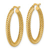 14k 3x26mm Twisted Round Tube Hoop Earrings