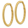 14k 4x44mm Twisted Round Omega Back Tube Hoop Earrings