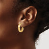 Gold Half Round Tube Omega Back Hoop Earrings