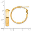 14k 5x25mm High Polished Flat Tube Omega Back Hoop Earrings