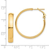 Gold Half Round Tube Omega Back Hoop Earrings