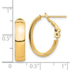 Gold Half Round Tube Oval Omega Back Hoop Earrings