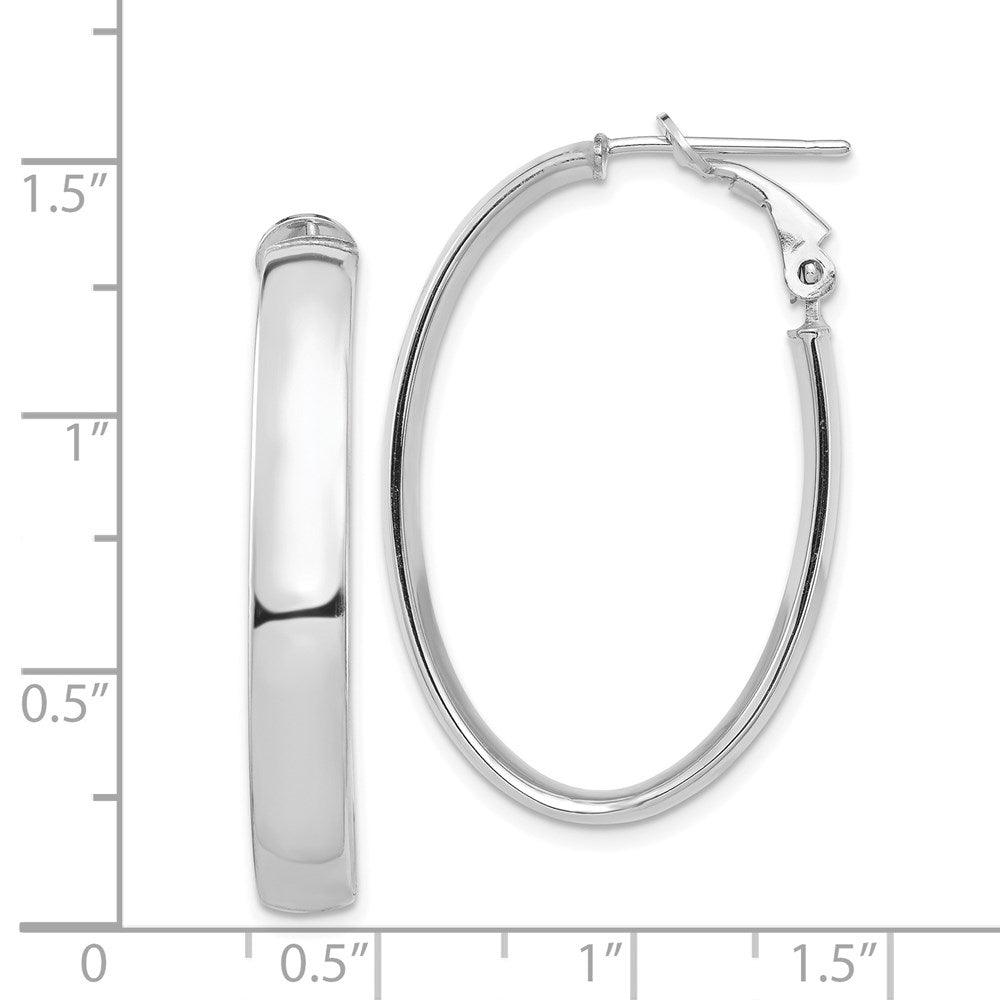 Gold Half Round Tube Oval Omega Back Hoop Earrings