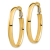 Gold Half Round Tube Oval Omega Back Hoop Earrings