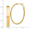 Gold Half Round Tube Oval Omega Back Hoop Earrings