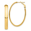Gold Half Round Tube Oval Omega Back Hoop Earrings