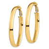Gold Half Round Tube Oval Omega Back Hoop Earrings
