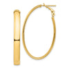 Gold Half Round Tube Oval Omega Back Hoop Earrings