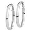 Gold Half Round Tube Oval Omega Back Hoop Earrings