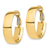 14k 7x25mm High Polished Flat Tube Omega Back Hoop Earrings