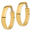 Gold Half Round Tube Omega Back Hoop Earrings