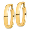 Gold Half Round Tube Omega Back Hoop Earrings