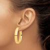 Gold Half Round Tube Omega Back Hoop Earrings