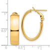 Gold Half Round Tube Oval Omega Back Hoop Earrings