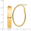 Gold Half Round Tube Oval Omega Back Hoop Earrings