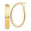 Gold Half Round Tube Oval Omega Back Hoop Earrings