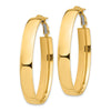 Gold Half Round Tube Oval Omega Back Hoop Earrings