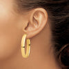 Gold Half Round Tube Oval Omega Back Hoop Earrings
