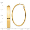 Gold Half Round Tube Oval Omega Back Hoop Earrings