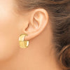 Gold Half Round Tube Omega Back Hoop Earrings