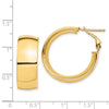 14k 10x27mm High Polished Omega Back Tube Hoop Earrings