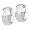 Gold Half Round Tube Omega Back Hoop Earrings