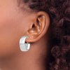Gold Half Round Tube Omega Back Hoop Earrings
