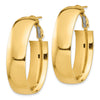 Gold Half Round Tube Oval Omega Back Hoop Earrings